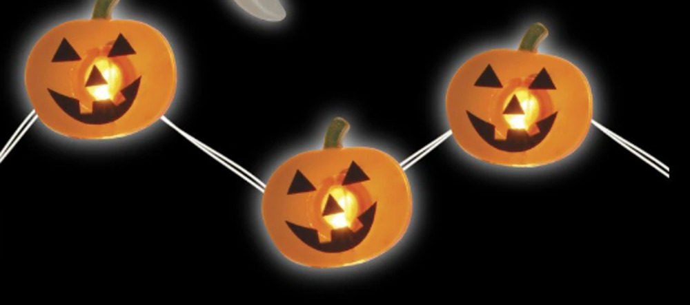 Halloween Pumpkin String Lights 12 Ct 4.3 Ft Battery Operated DIY Crafts Wreaths